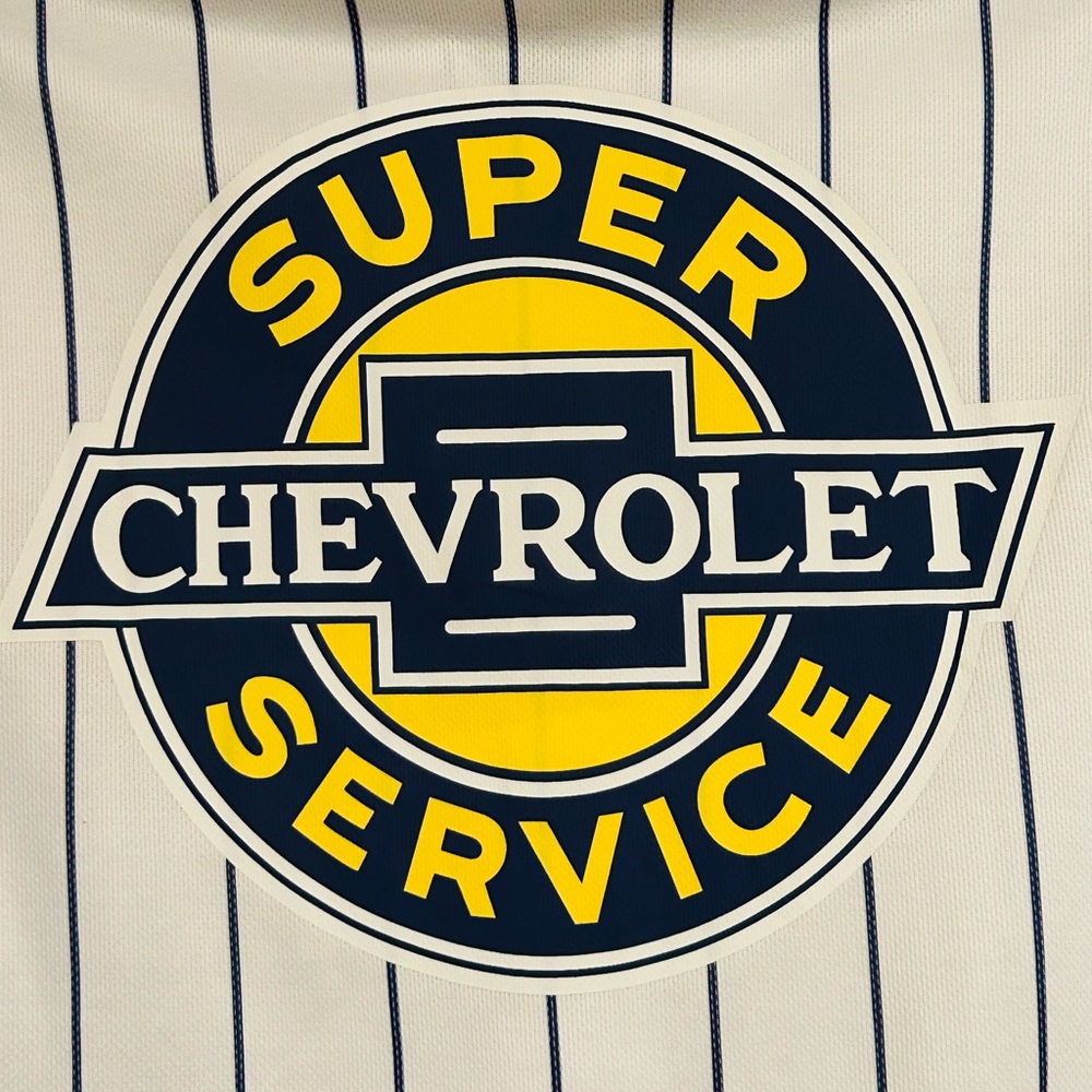 CHEVROLET Super Service Pen Striped Baseball Jersey